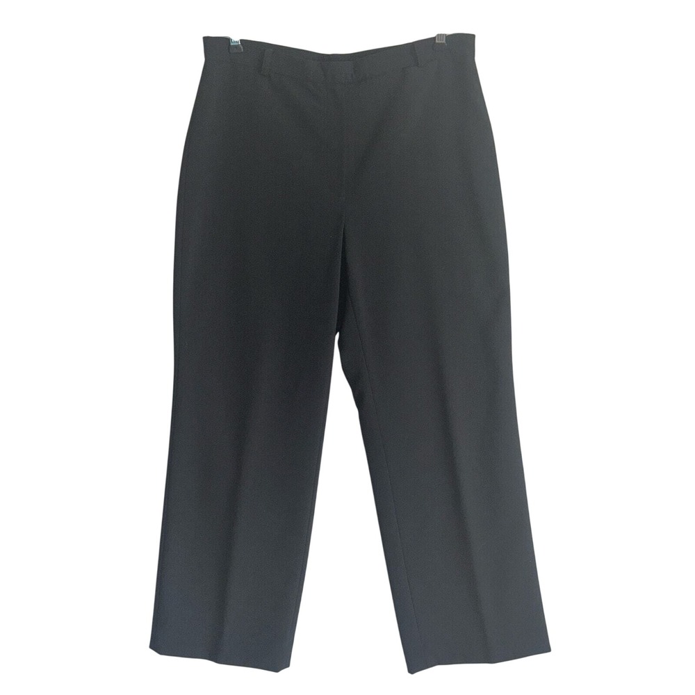 Lauren Ralph Lauren Sz 12P Wide Leg Black Wool Blend Slacks Pants Career Office